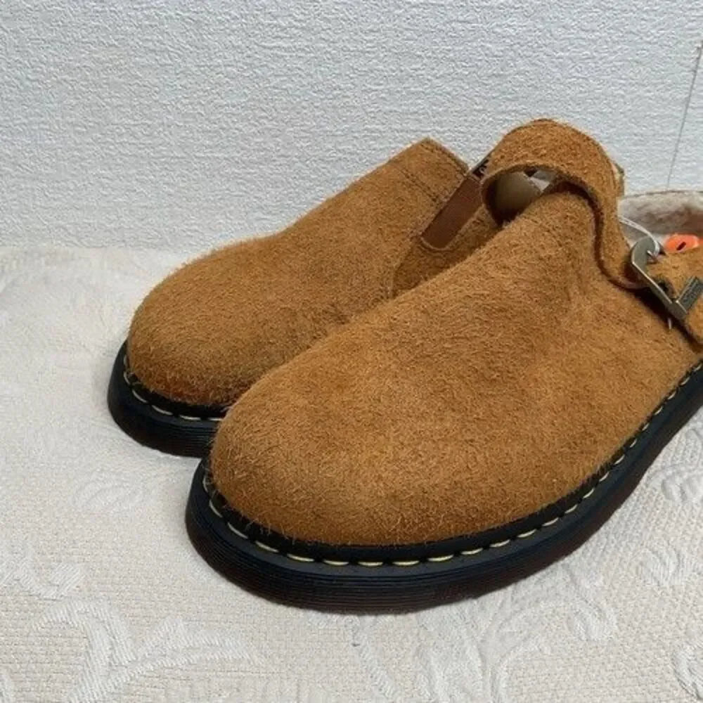 NWOB Dr. Martens Isham Brown Shearling Suede Slingback Mules Unisex Size M12/W13